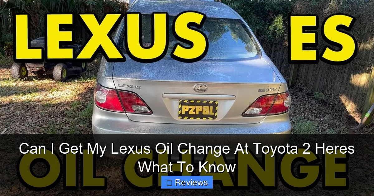 Can I Get My Lexus Oil Change At Toyota 2 Heres What To Know