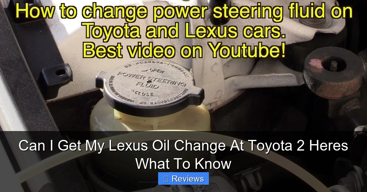 Can I Get My Lexus Oil Change At Toyota 2 Heres What To Know