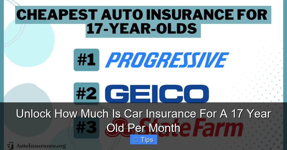 Unlock How Much Is Car Insurance For A 17 Year Old Per Month