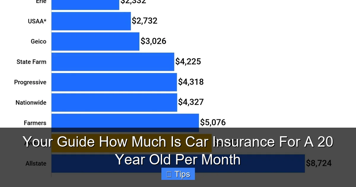 Your Guide How Much Is Car Insurance For A 20 Year Old Per Month