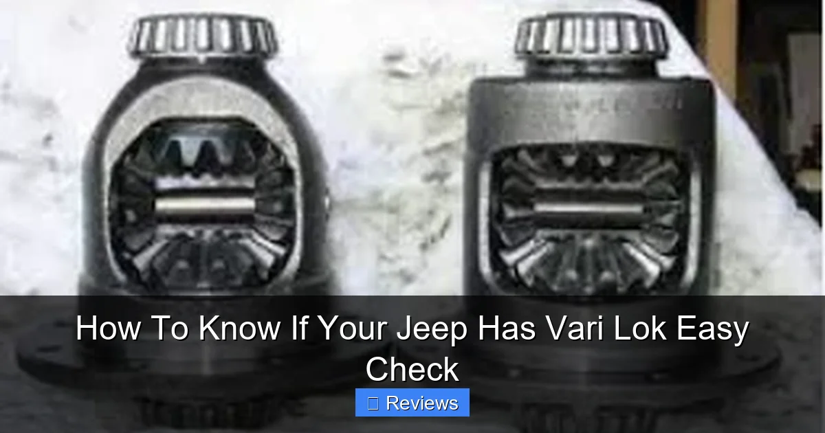 How To Know If Your Jeep Has Vari Lok Easy Check