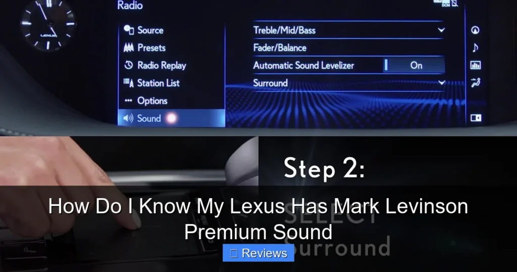 How Do I Know My Lexus Has Mark Levinson Premium Sound