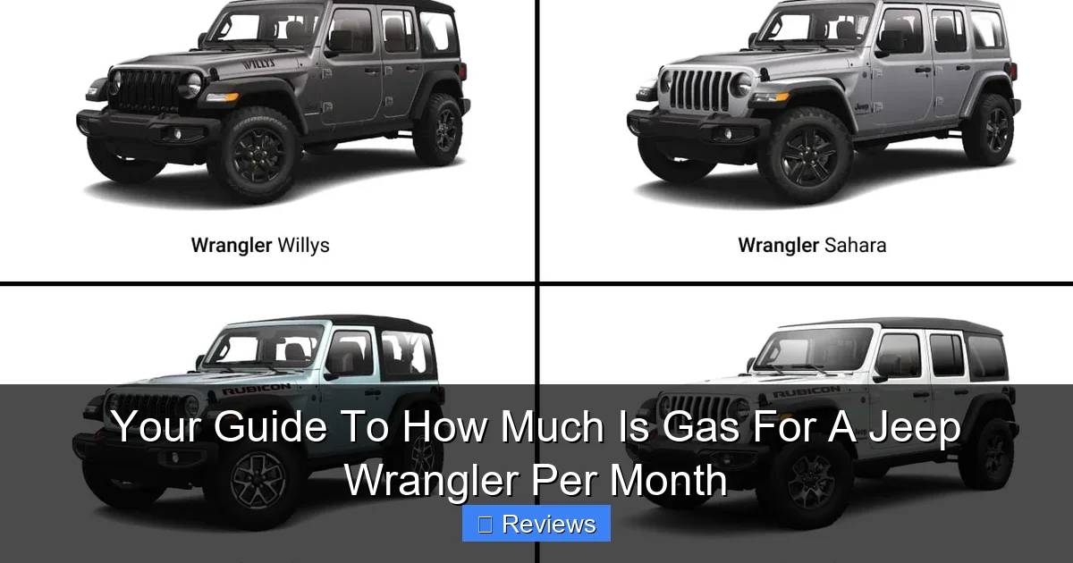 Your Guide To How Much Is Gas For A Jeep Wrangler Per Month