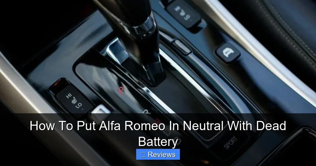 How To Put Alfa Romeo In Neutral With Dead Battery