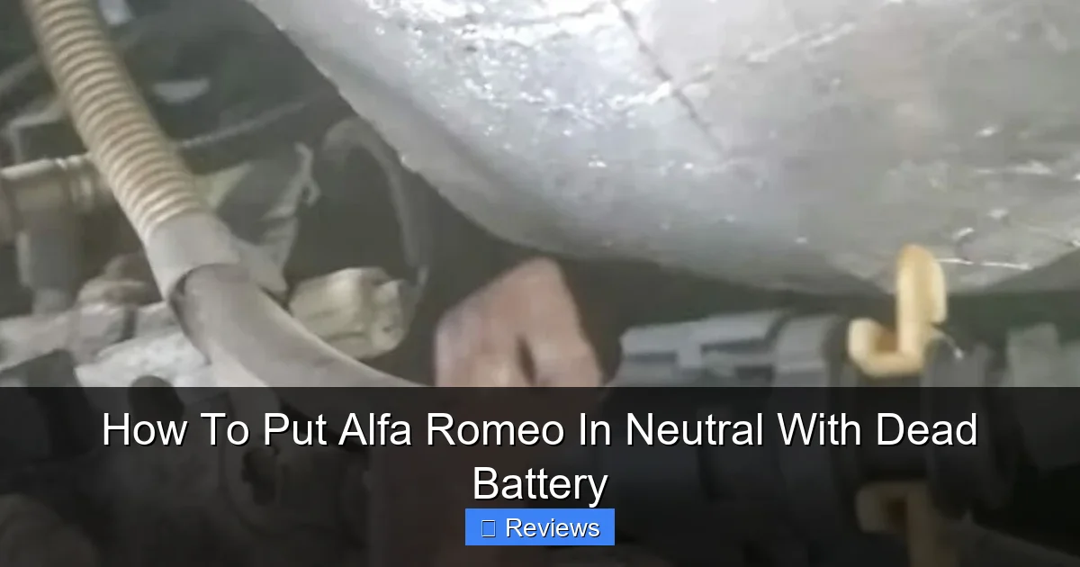 How To Put Alfa Romeo In Neutral With Dead Battery