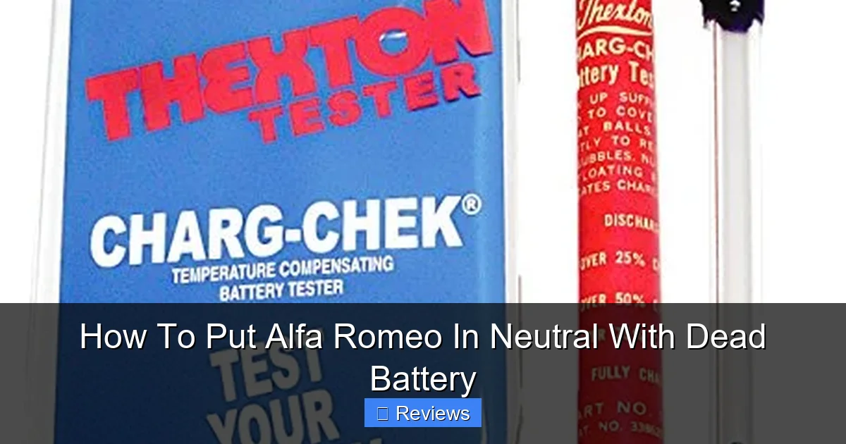 How To Put Alfa Romeo In Neutral With Dead Battery