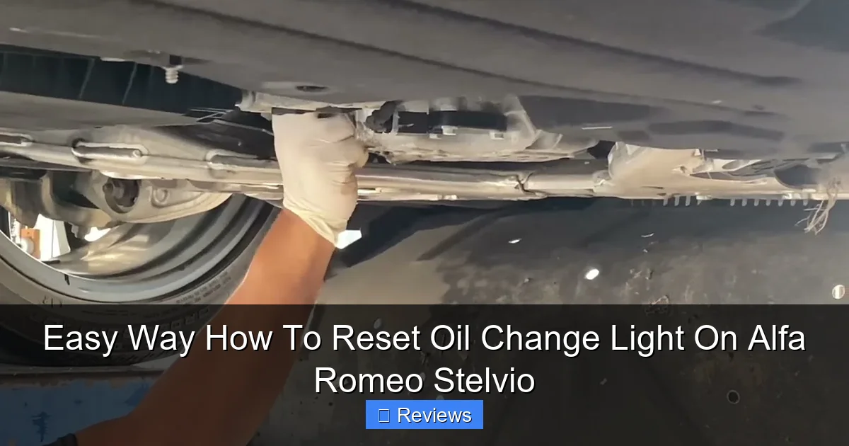 Easy Way How To Reset Oil Change Light On Alfa Romeo Stelvio