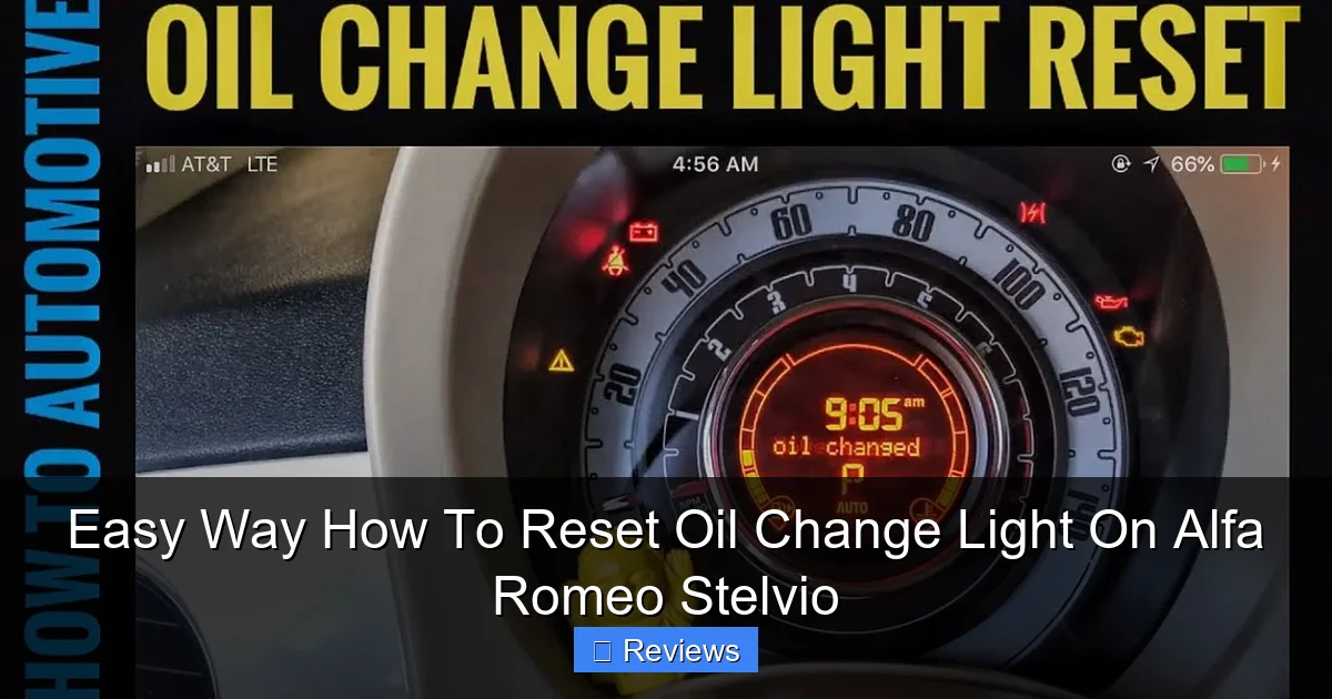 Easy Way How To Reset Oil Change Light On Alfa Romeo Stelvio