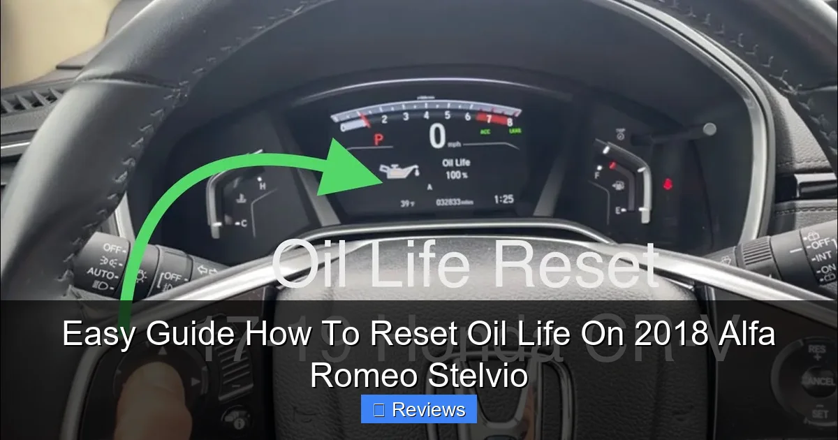 Easy Guide How To Reset Oil Life On 2018 Alfa Romeo Stelvio
