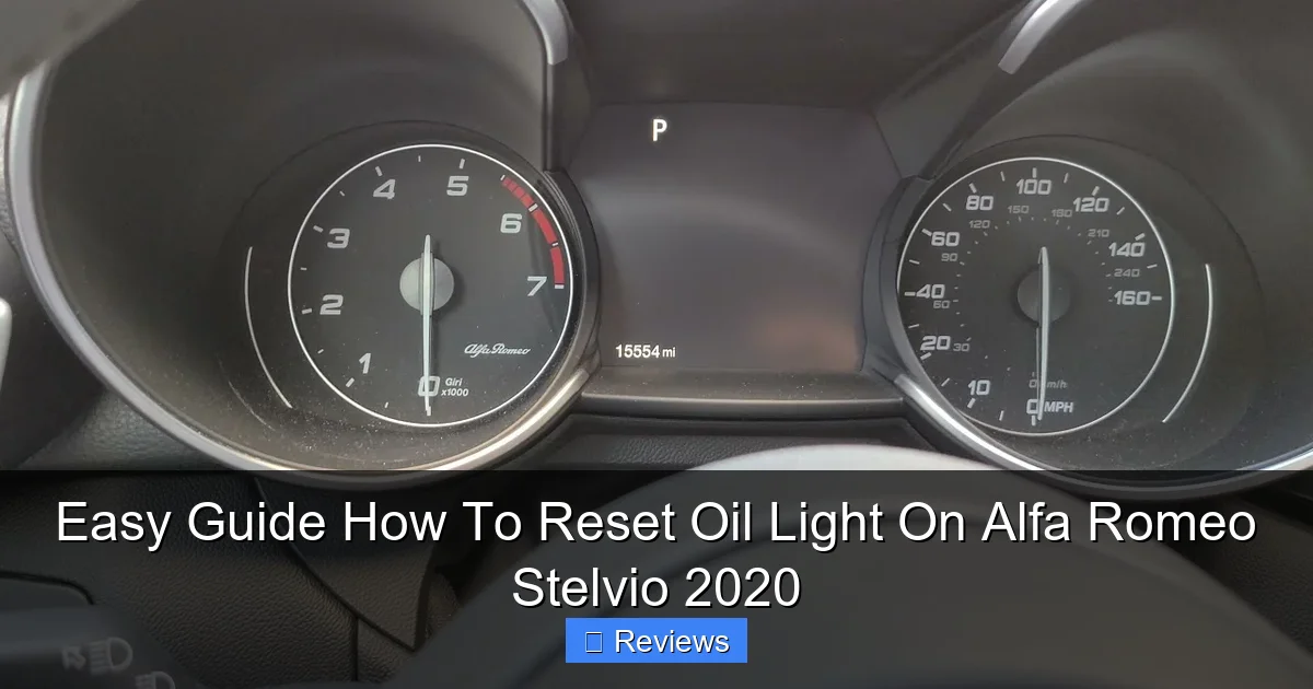 Easy Guide How To Reset Oil Light On Alfa Romeo Stelvio 2020