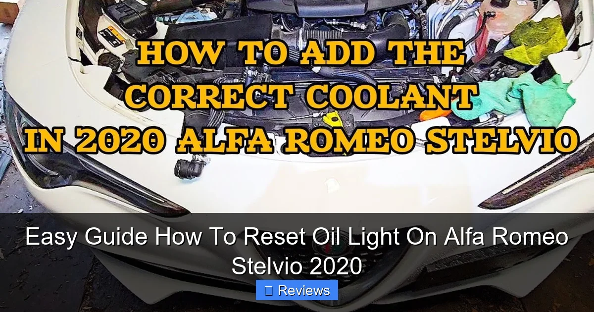 Easy Guide How To Reset Oil Light On Alfa Romeo Stelvio 2020