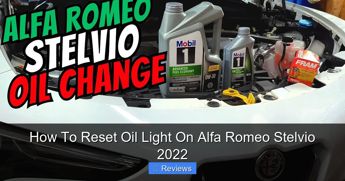 How To Reset Oil Light On Alfa Romeo Stelvio 2022