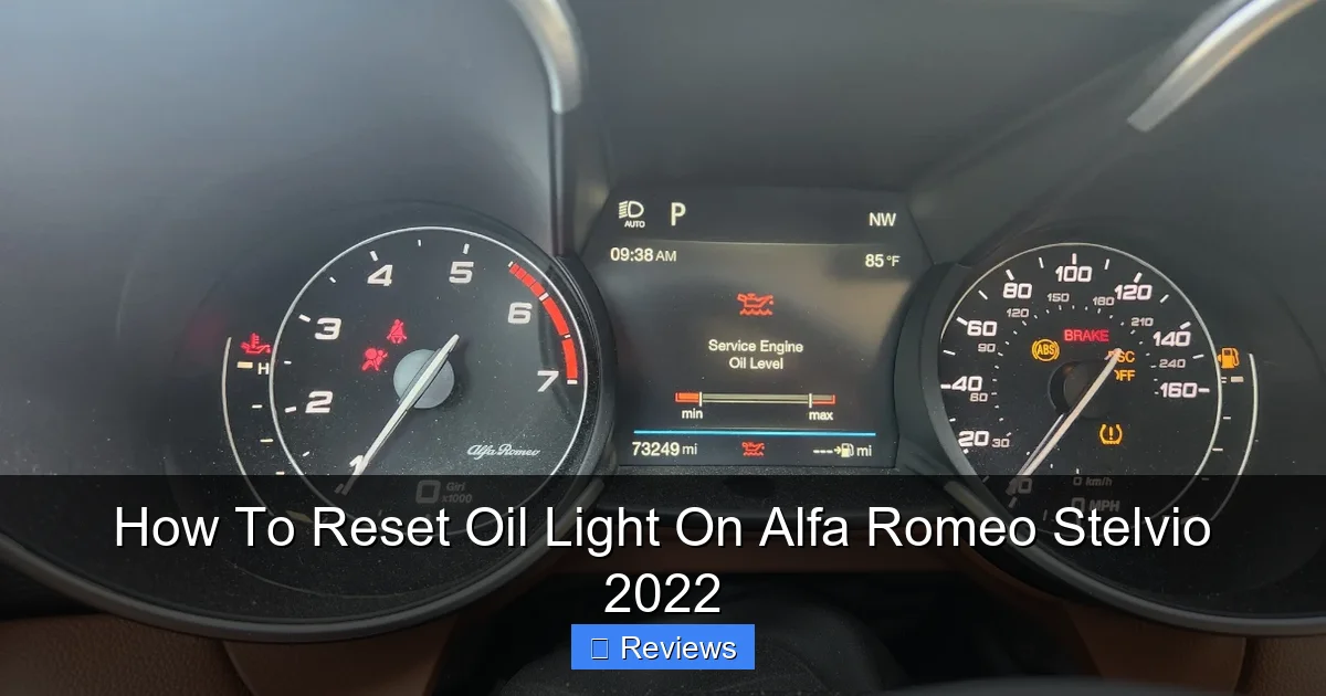 How To Reset Oil Light On Alfa Romeo Stelvio 2022