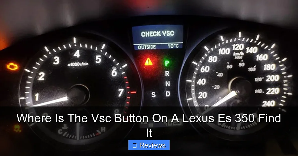 Where Is The Vsc Button On A Lexus Es 350 Find It