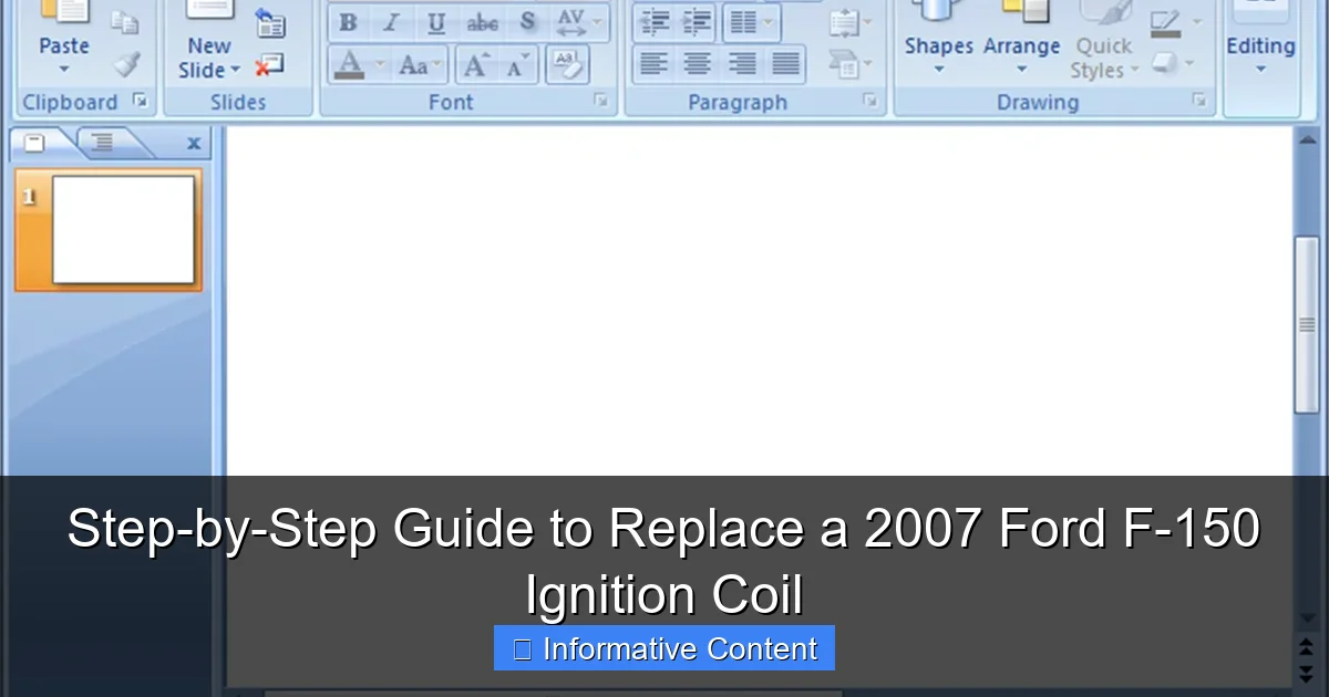 Step-by-Step Guide to Replace a 2007 Ford F-150 Ignition Coil