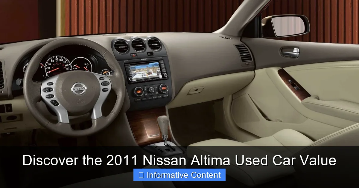 Discover the 2011 Nissan Altima Used Car Value