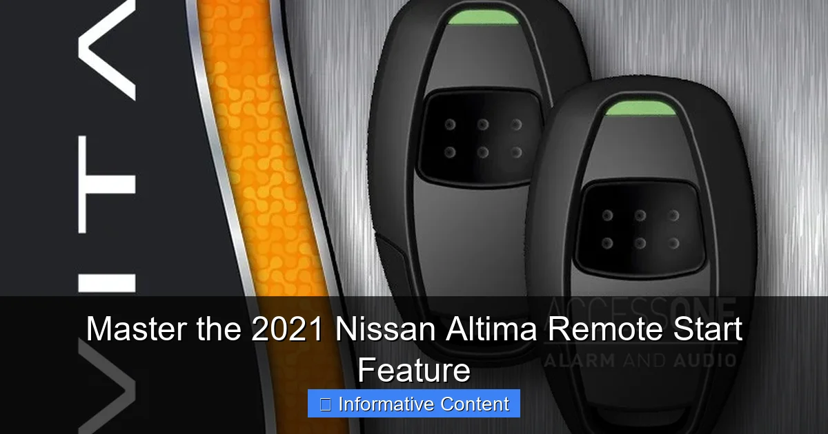 Master the 2021 Nissan Altima Remote Start Feature