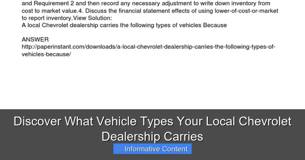 Discover What Vehicle Types Your Local Chevrolet Dealership Carries