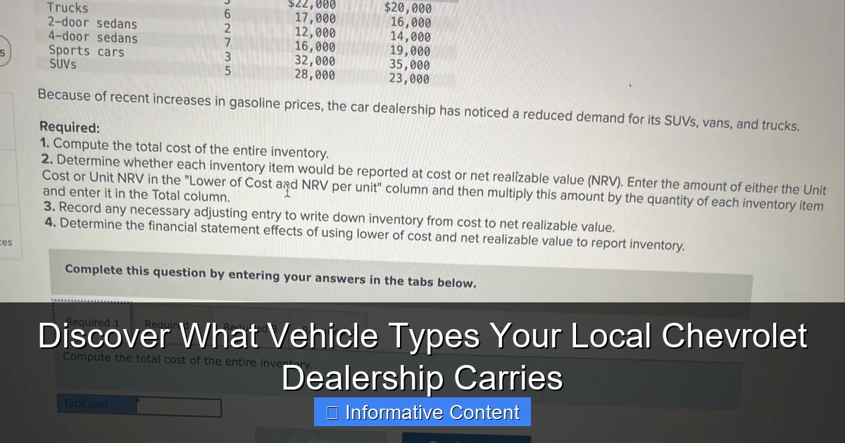Discover What Vehicle Types Your Local Chevrolet Dealership Carries