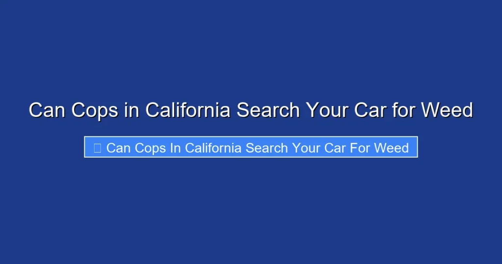 Can Cops in California Search Your Car for Weed