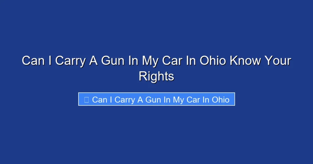 Can I Carry A Gun In My Car In Ohio Know Your Rights