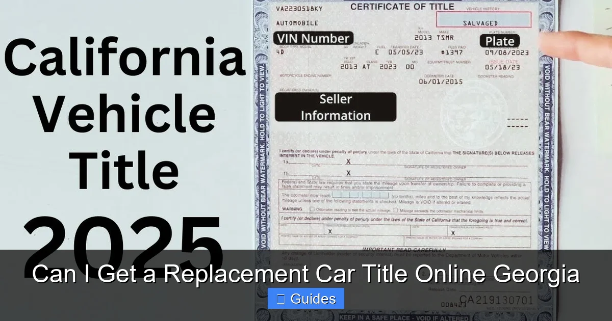 Can I Get a Replacement Car Title Online Georgia