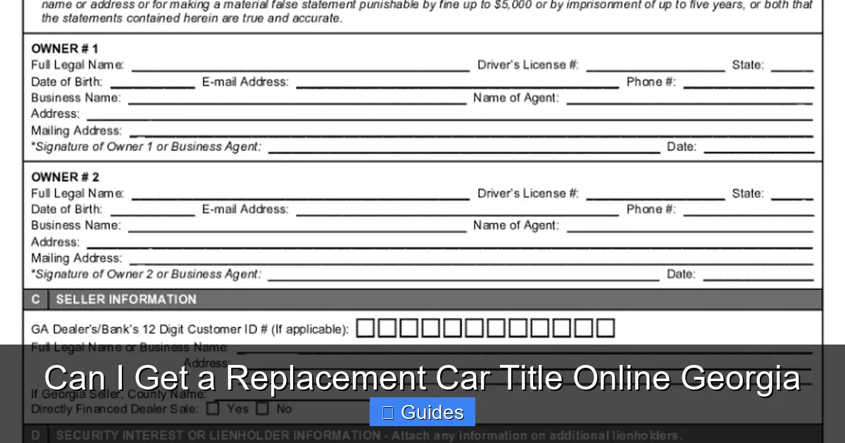 Can I Get a Replacement Car Title Online Georgia