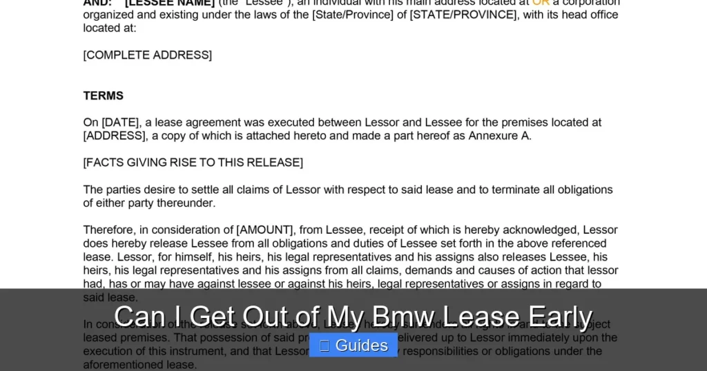 Can I Get Out of My Bmw Lease Early