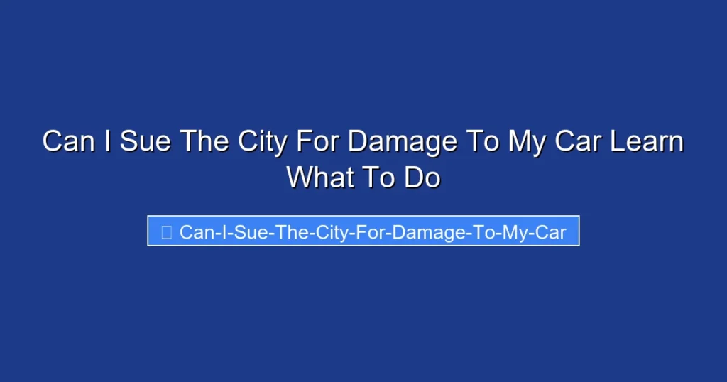 Can I Sue The City For Damage To My Car Learn What To Do