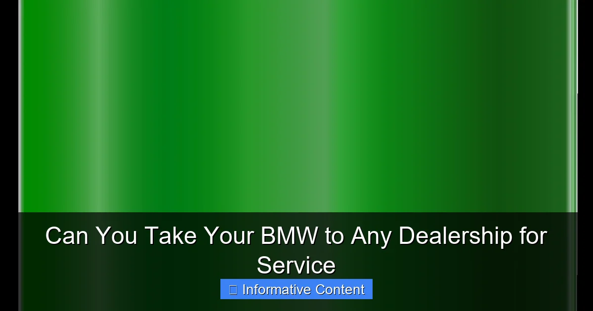 Can You Take Your BMW to Any Dealership for Service