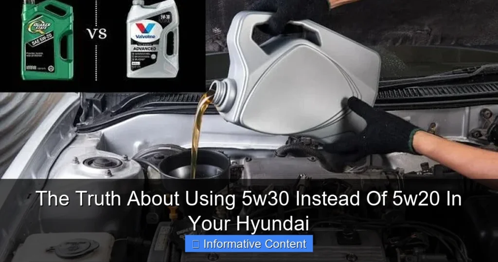 The Truth About Using 5w30 Instead Of 5w20 In Your Hyundai
