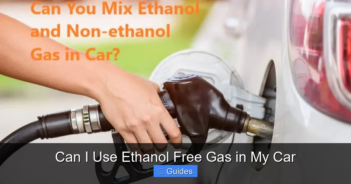 Can I Use Ethanol Free Gas in My Car