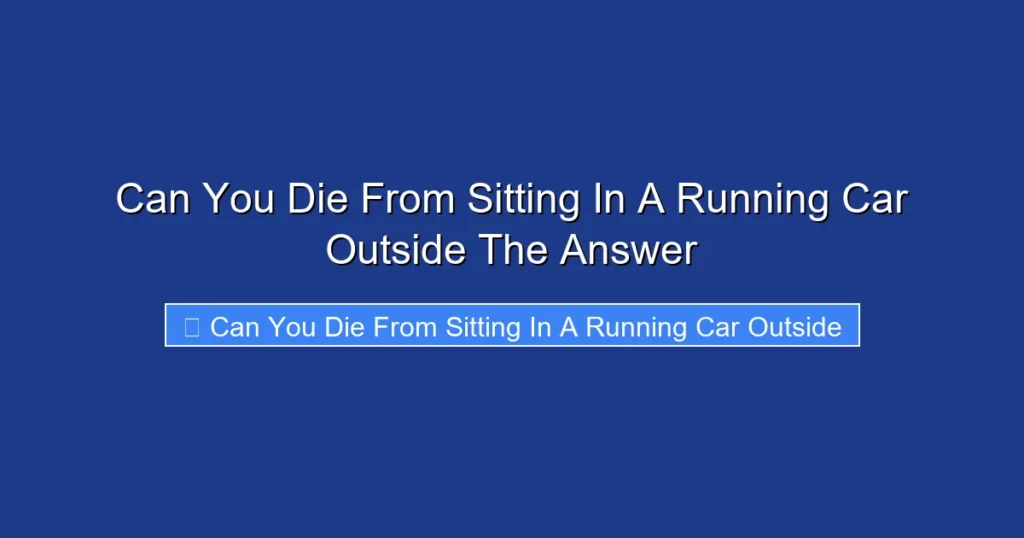 Can You Die From Sitting In A Running Car Outside The Answer
