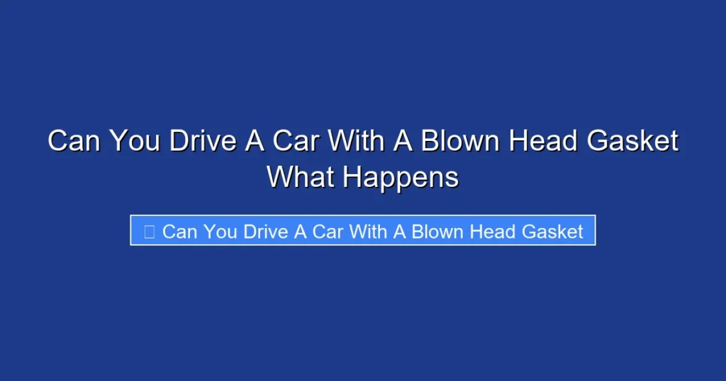 Can You Drive A Car With A Blown Head Gasket What Happens