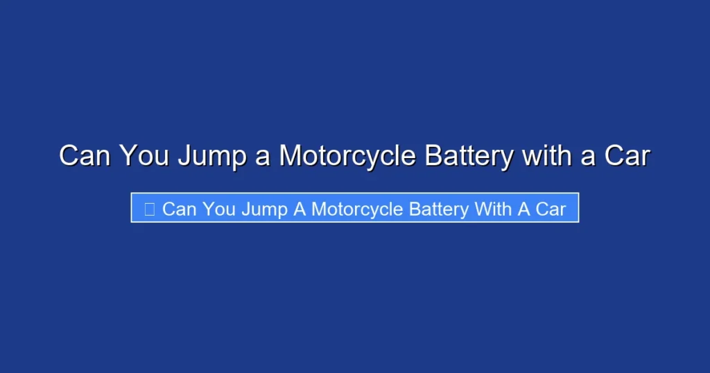 Can You Jump a Motorcycle Battery with a Car