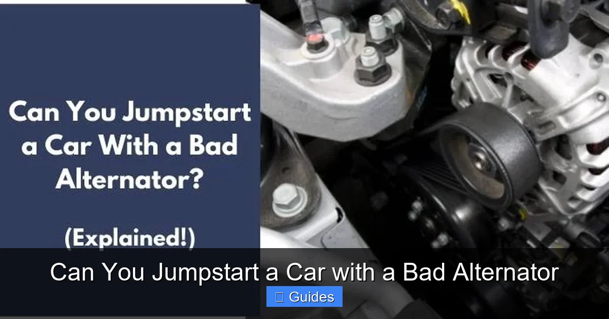 Can You Jumpstart a Car with a Bad Alternator