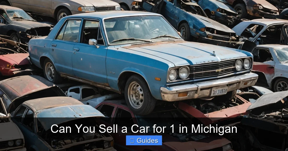 Can You Sell a Car for 1 in Michigan