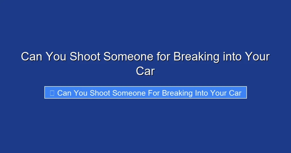 Can You Shoot Someone for Breaking into Your Car