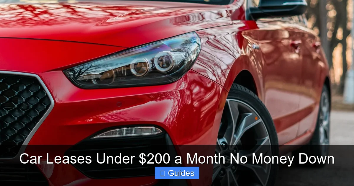 Car Leases Under $200 a Month No Money Down