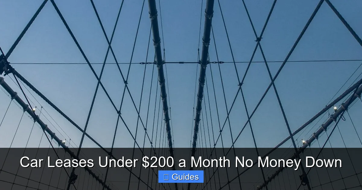 Car Leases Under $200 a Month No Money Down