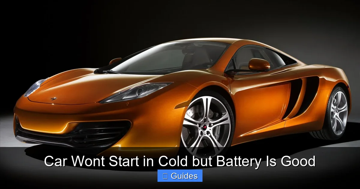 Car Wont Start in Cold but Battery Is Good