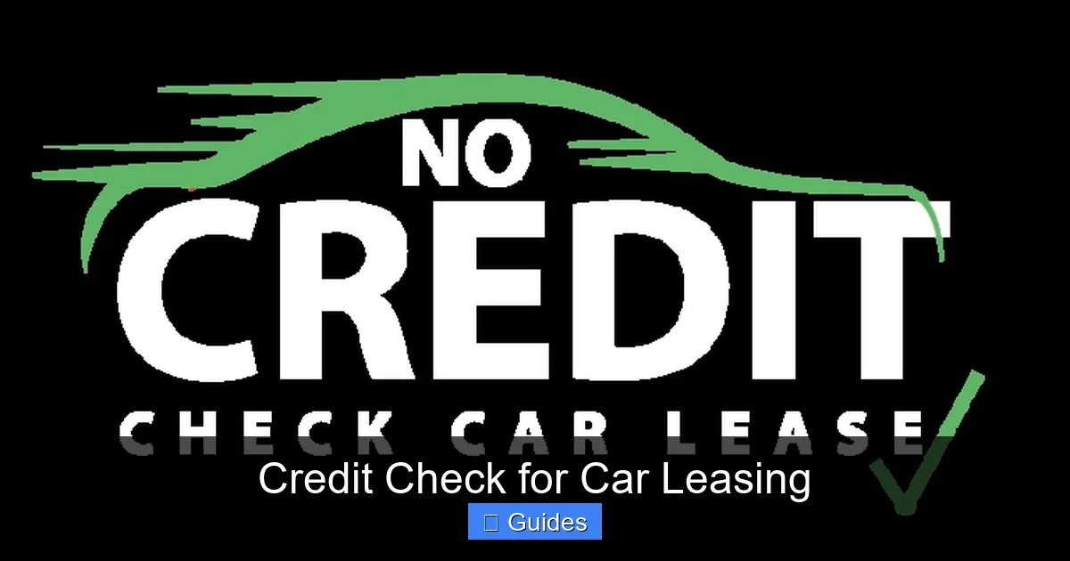 Credit Check for Car Leasing