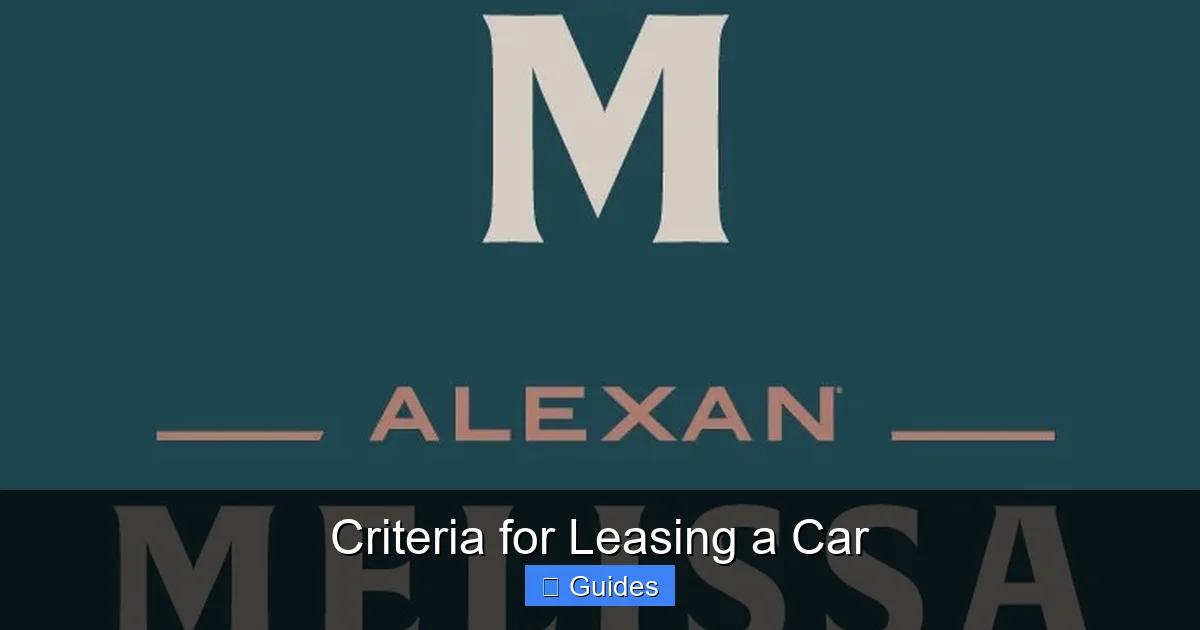 Criteria for Leasing a Car