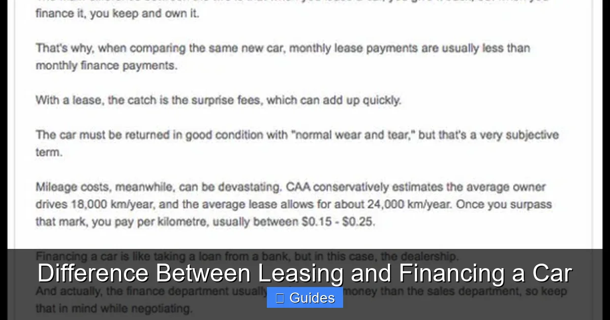 Difference Between Leasing and Financing a Car