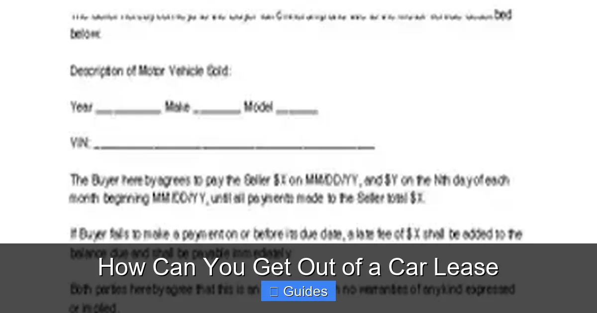 How Can You Get Out of a Car Lease
