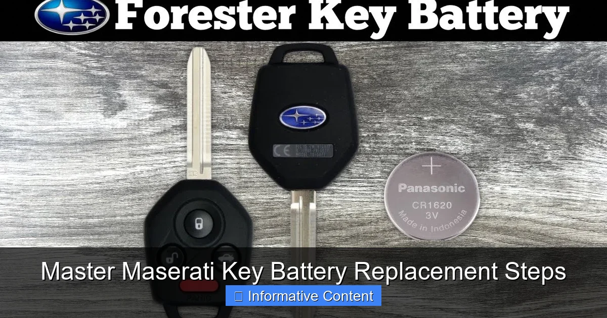 Master Maserati Key Battery Replacement Steps