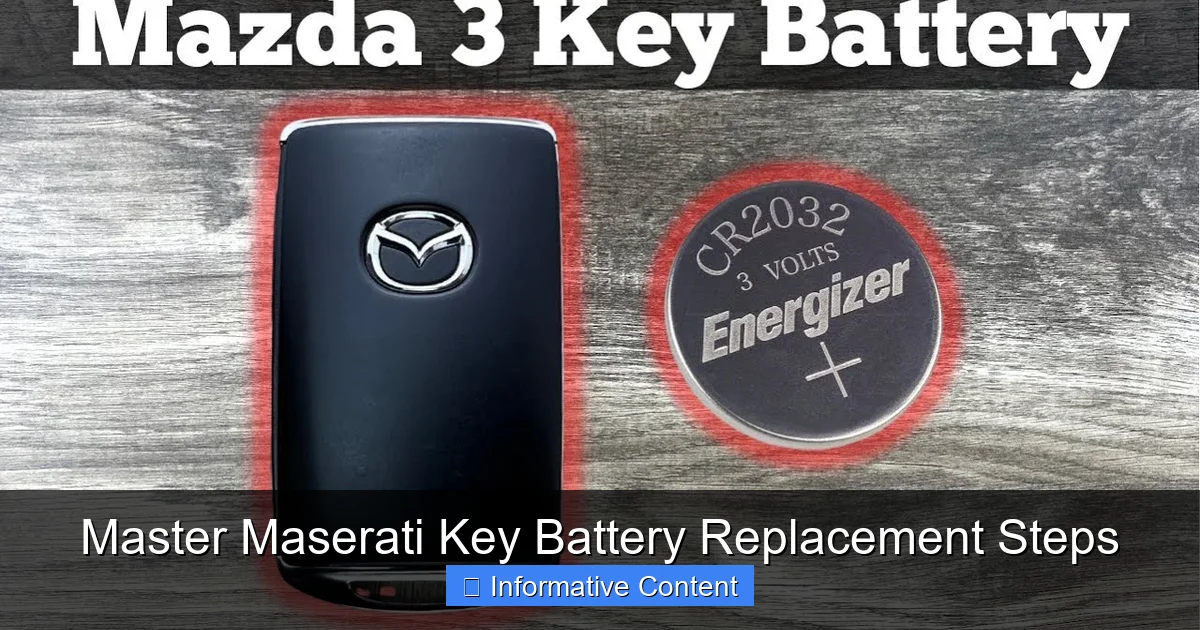 Master Maserati Key Battery Replacement Steps