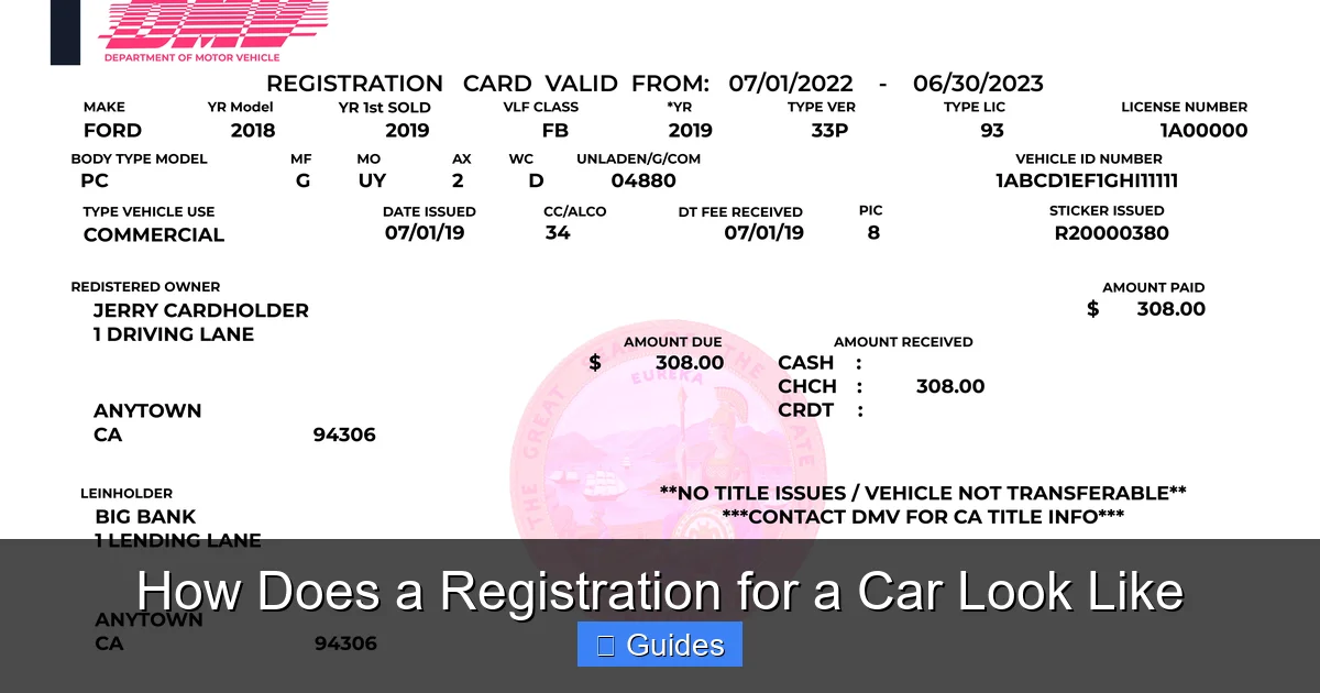 How Does a Registration for a Car Look Like