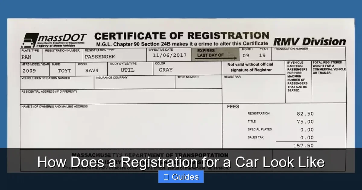 How Does a Registration for a Car Look Like