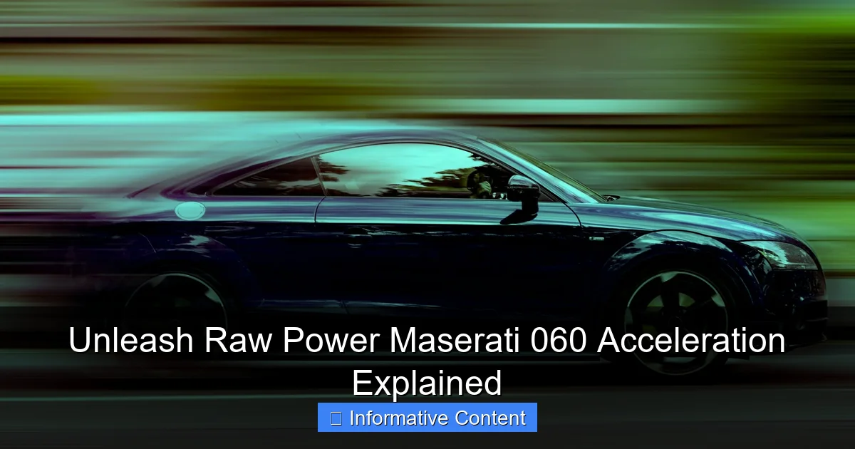 Unleash Raw Power Maserati 060 Acceleration Explained